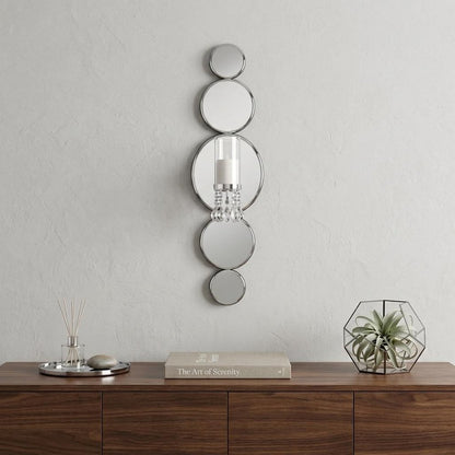 Silver and Clear Modern Bling Mirrored Wall Sconce