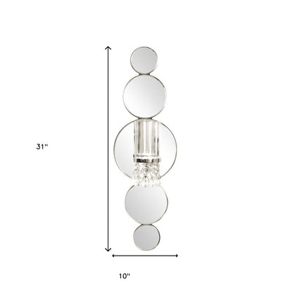 Silver and Clear Modern Bling Mirrored Wall Sconce