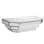 16" Silver Mirrored Glass Hanging Dimensional Floating Shelf