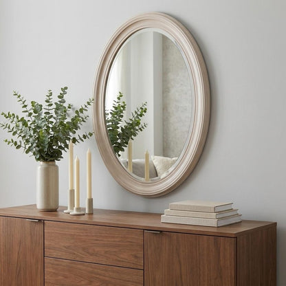 33" Silver Oval Framed Accent Mirror
