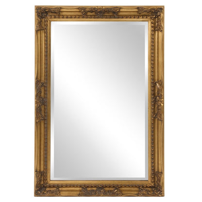 Rectangular Antiqued Gold Wood Frame Mirror
