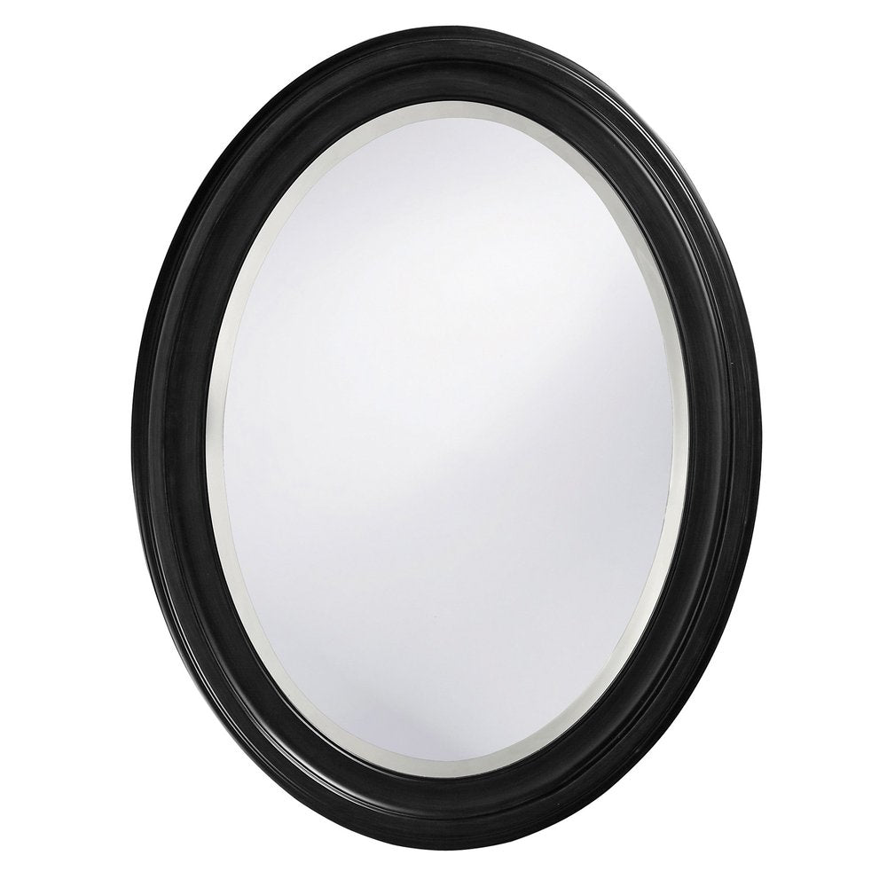 33" Black Oval Framed Accent Mirror