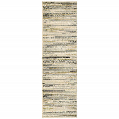 5' X 8' Ivory And Sage Abstract Area Rug