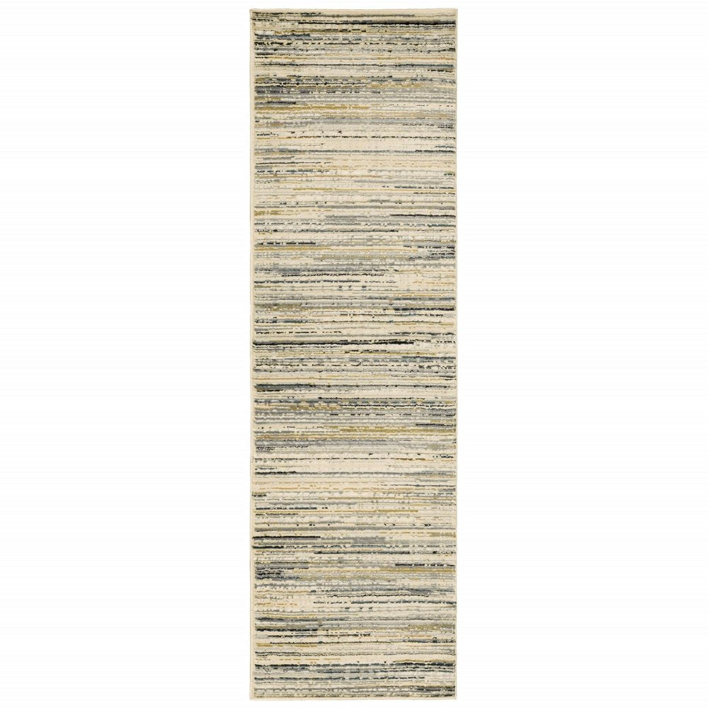 6' X 9' Ivory And Sage Abstract Area Rug