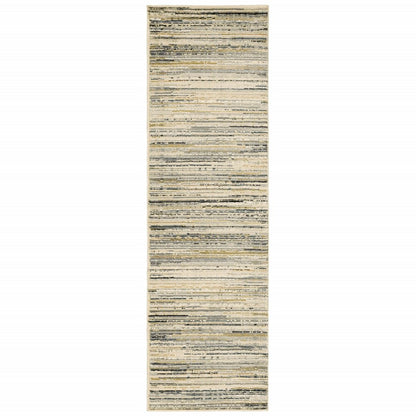 6' X 9' Ivory And Sage Abstract Area Rug