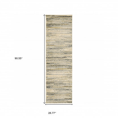 3' X 6' Ivory Sage Abtract Lines Indoor Area Rug