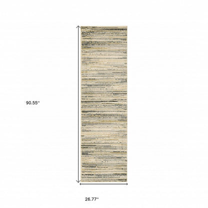 6' X 9' Ivory And Sage Abstract Area Rug