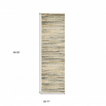 4' X 6' Ivory And Sage Abstract Area Rug