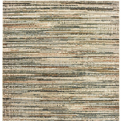 5' X 8' Ivory And Sage Abstract Area Rug