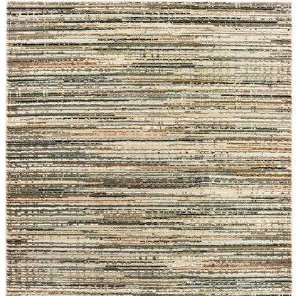 6' X 9' Ivory And Sage Abstract Area Rug