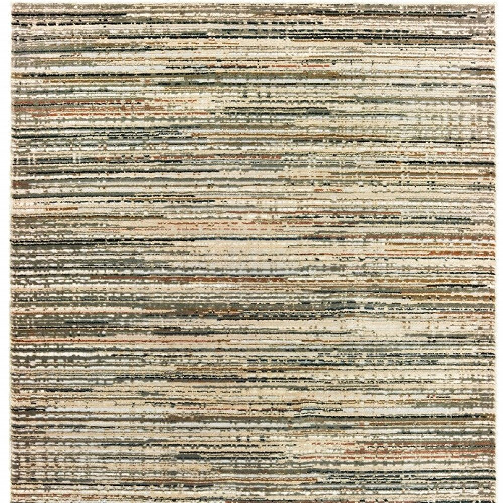 5' X 8' Ivory And Sage Abstract Area Rug