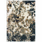 4' X 6' Ivory And Navy Blue Abstract Area Rug