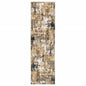 5' X 8' Ivory And Gray Abstract Area Rug
