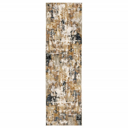 4' X 6' Ivory And Gray Abstract Area Rug
