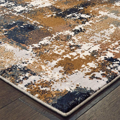 6' X 9' Ivory And Gray Abstract Area Rug