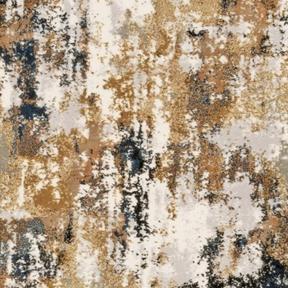 5' X 8' Ivory And Gray Abstract Area Rug