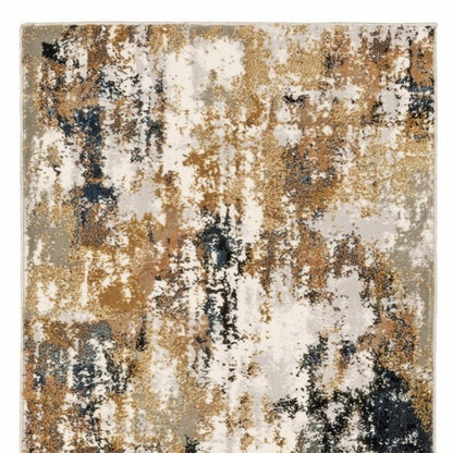 5' X 8' Ivory And Gray Abstract Area Rug