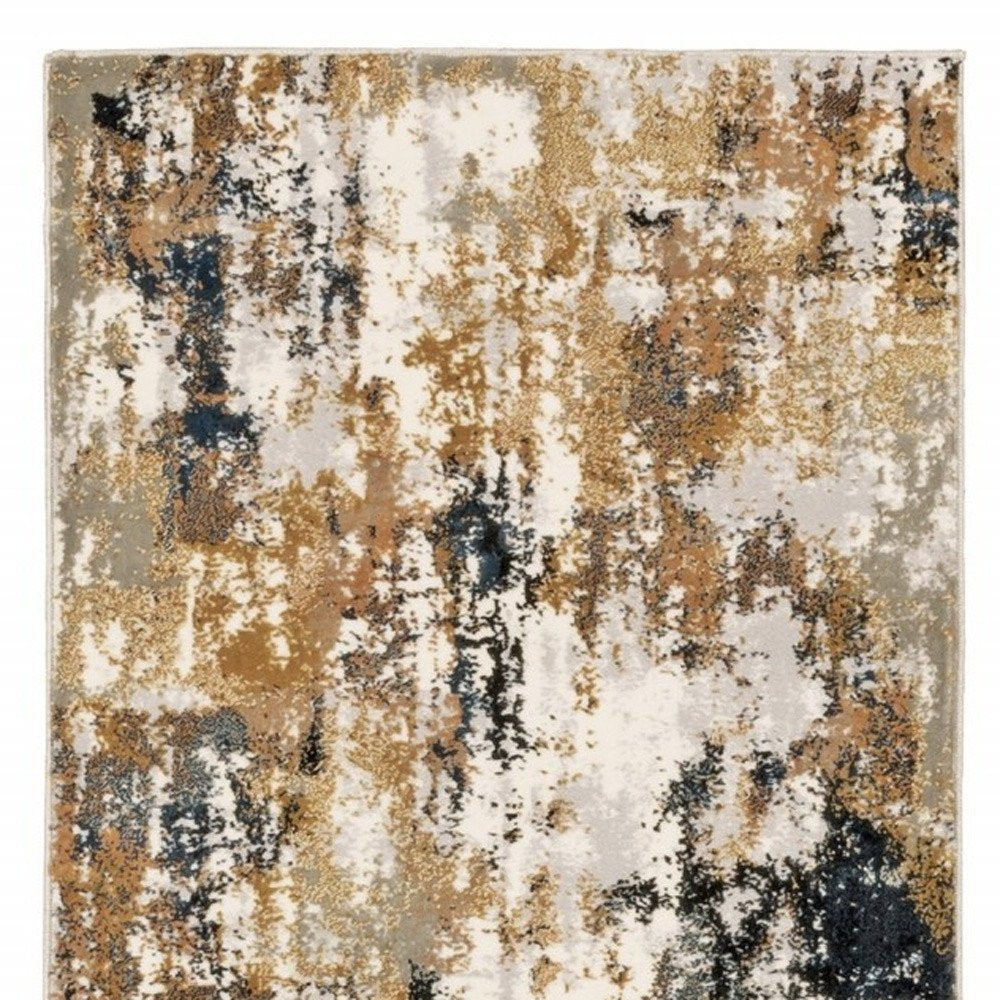 4' X 6' Ivory And Gray Abstract Area Rug