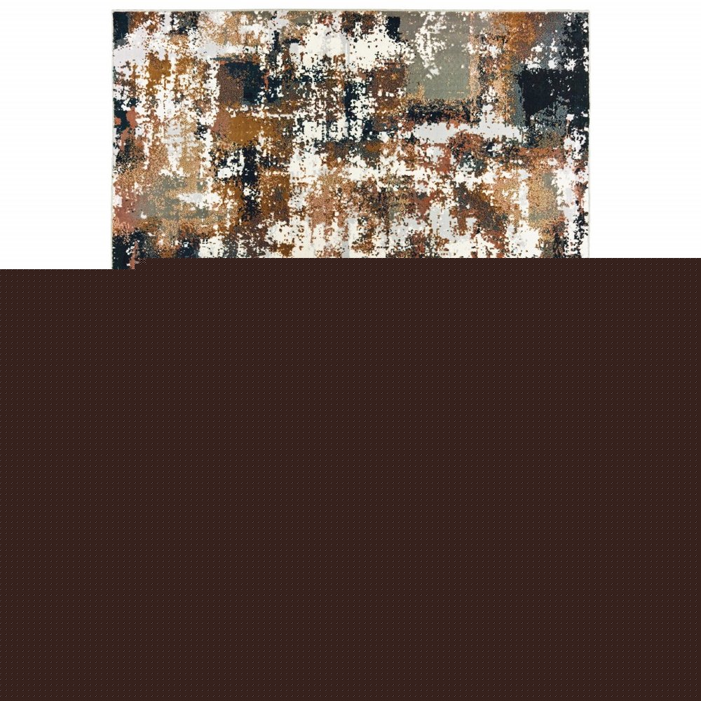 4' X 6' Ivory And Gray Abstract Area Rug