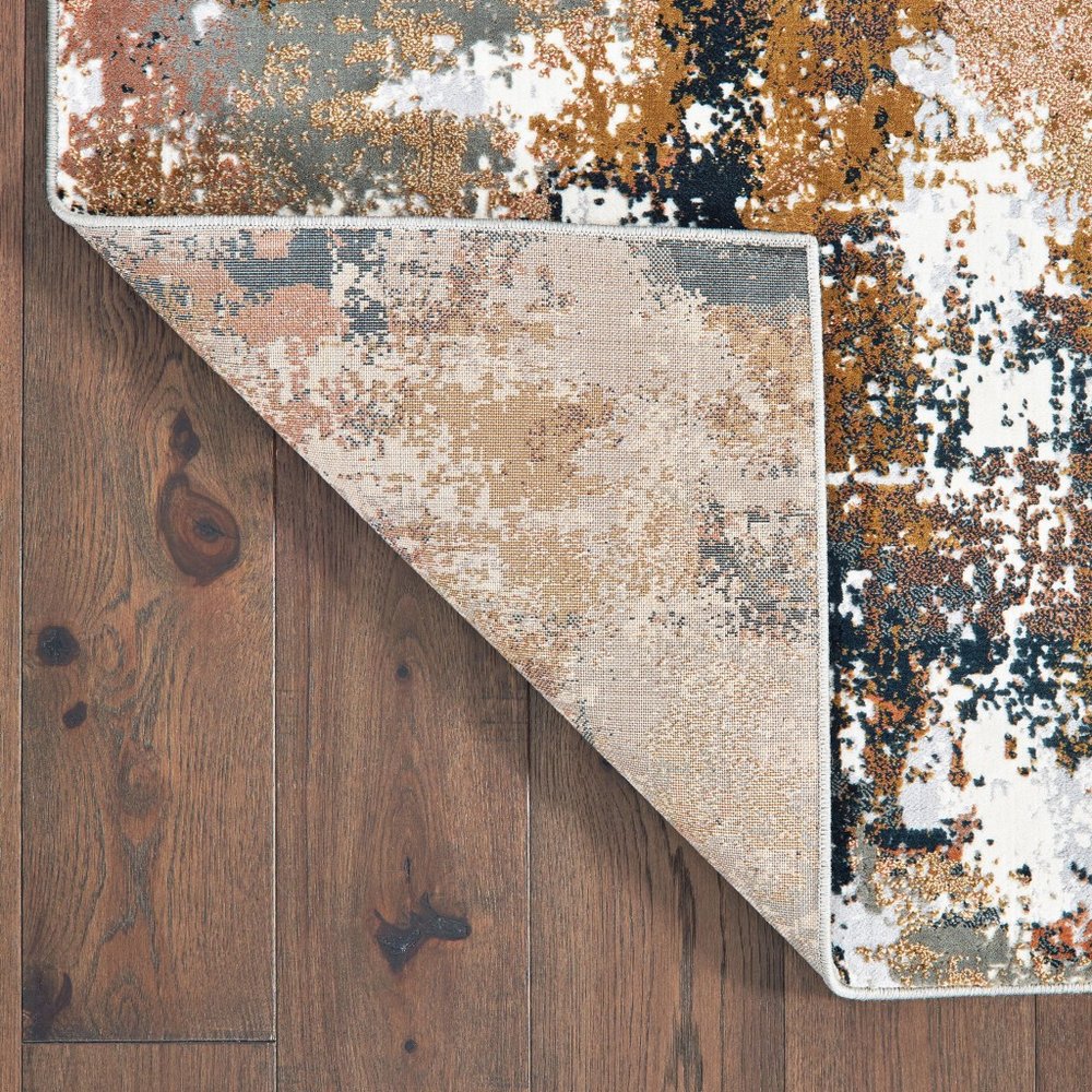 5' X 8' Ivory And Gray Abstract Area Rug