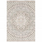10' X 13' Ivory And Gray Medallion Distressed Area Rug