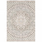 5' X 8' Ivory Grey Distresed Oversize Medallion Indoor Area Rug