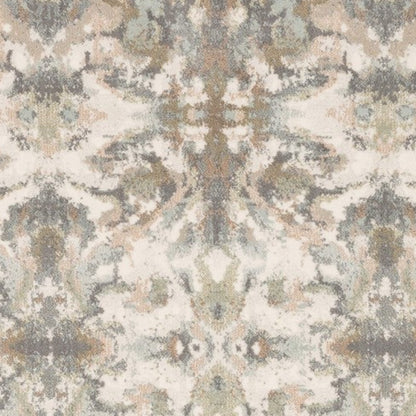 4' X 6' Ivory And Gray Ikat Area Rug