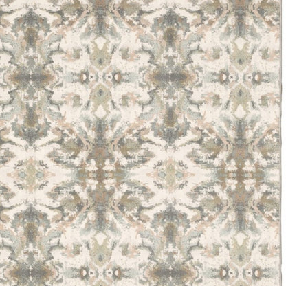 4' X 6' Ivory And Gray Ikat Area Rug