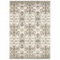 7' Ivory Gray Abstract Ikat Indoor Runner Rug