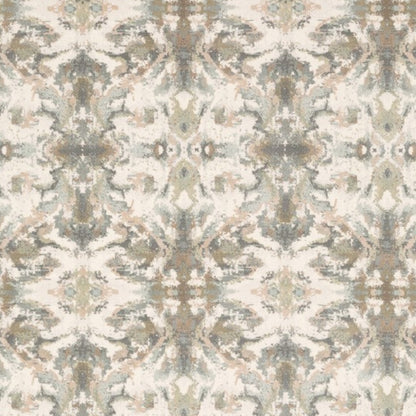 4' X 6' Ivory And Gray Ikat Area Rug