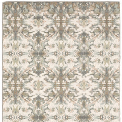 4' X 6' Ivory And Gray Ikat Area Rug