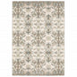 7' Ivory Gray Abstract Ikat Indoor Runner Rug