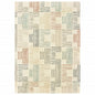 6' X 9' Ivory Blue And Red Geometric Area Rug