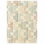 6' X 9' Ivory Blue And Red Geometric Area Rug