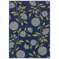 8' X 13' Blue And Green Floral Indoor Outdoor Area Rug