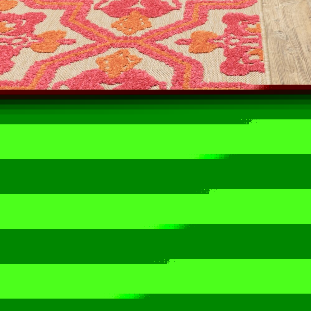 5' X 8' Pink And Orange Moroccan Indoor Outdoor Area Rug