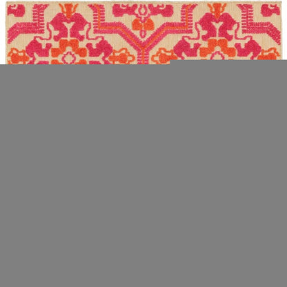 5' X 8' Pink And Orange Moroccan Indoor Outdoor Area Rug