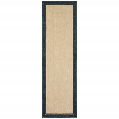4' X 5' Beige And Black Indoor Outdoor Area Rug