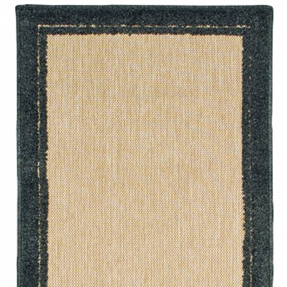 4' X 5' Beige And Black Indoor Outdoor Area Rug