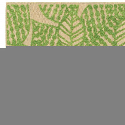 8' Green Floral Indoor Outdoor Area Rug
