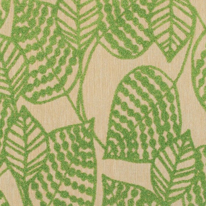 8' Green Floral Indoor Outdoor Area Rug