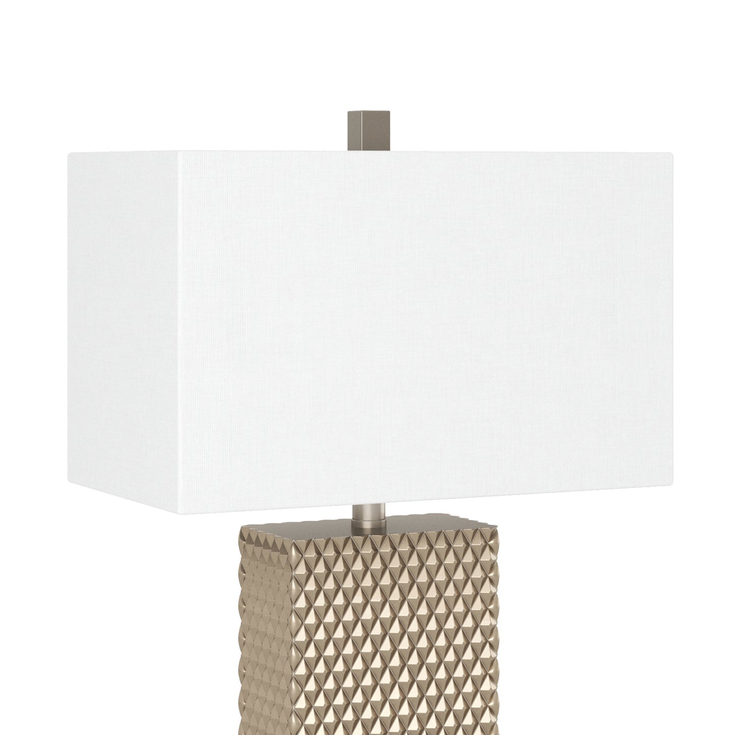 Set of Two 29" Gold Waffle Table Lamps With White Shade