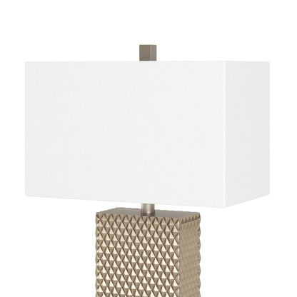 Set of Two 29" Gold Waffle Table Lamps With White Shade