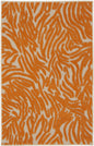 3' X 4' Orange And Ivory Abstract Indoor Outdoor Area Rug