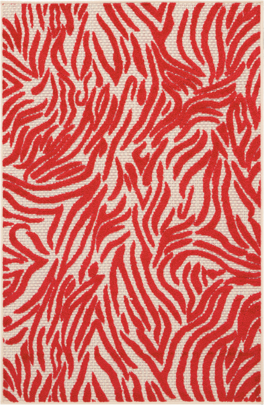 3' X 4' Orange And Ivory Abstract Indoor Outdoor Area Rug