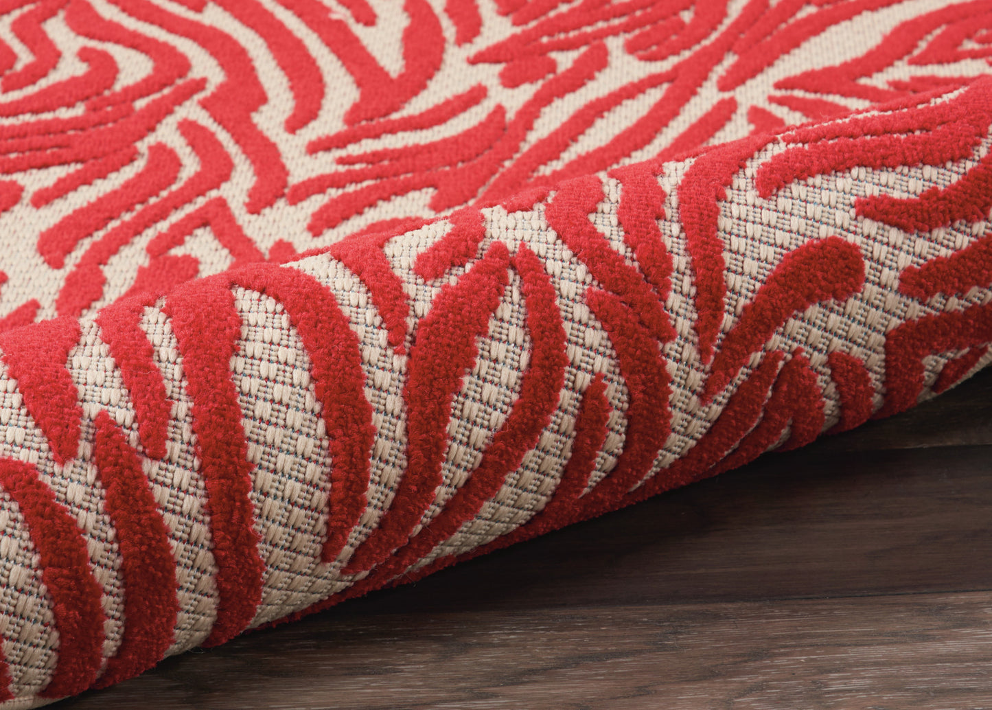 3' X 4' Orange And Ivory Abstract Indoor Outdoor Area Rug