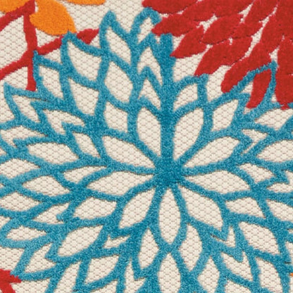 8' Green And Ivory Indoor Outdoor Area Rug