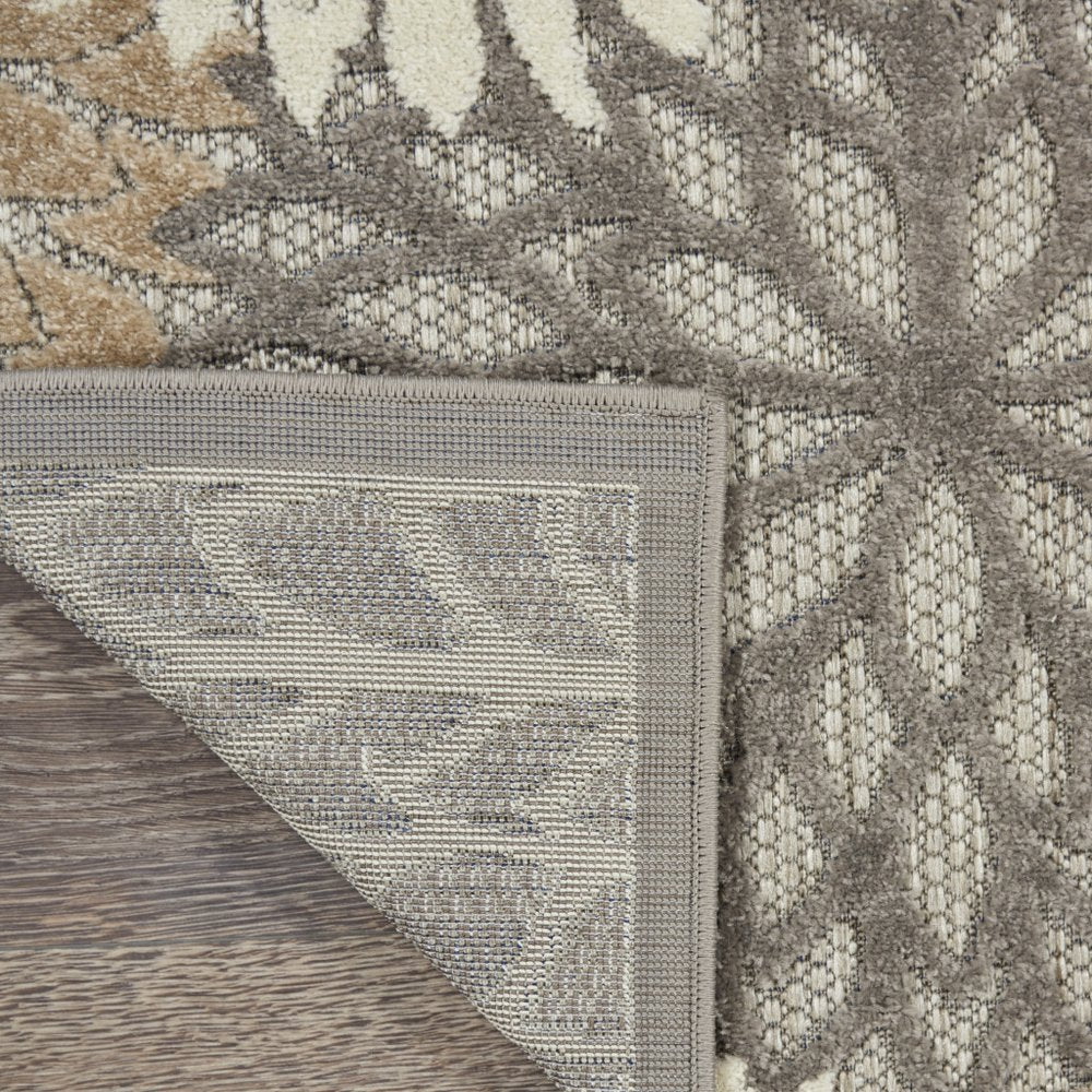 10' Gray And Ivory Indoor Outdoor Area Rug