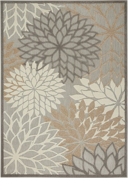 10' Gray And Ivory Indoor Outdoor Area Rug