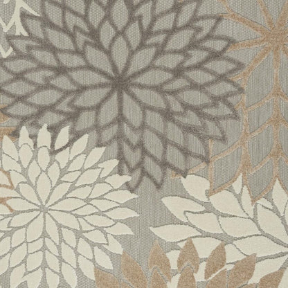 10' Gray And Ivory Indoor Outdoor Area Rug